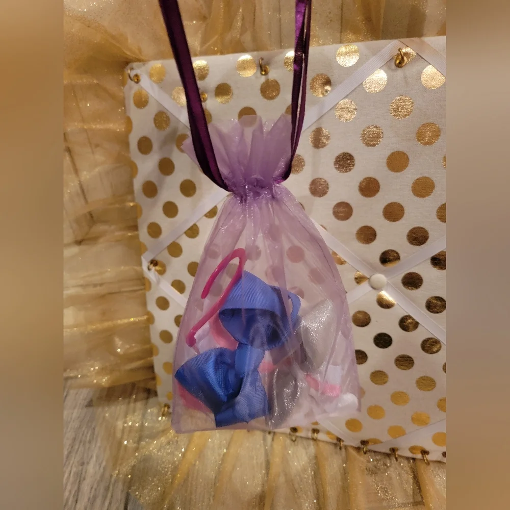 Colorful Bow Hair Clips And Holder